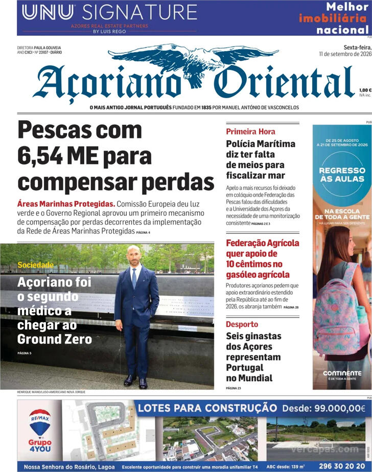 Capa A�oriano Oriental - 2026-09-11