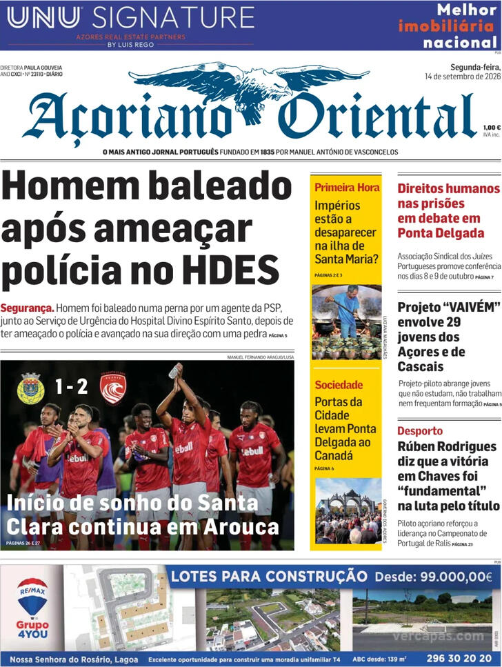 Capa A�oriano Oriental - 2026-09-14