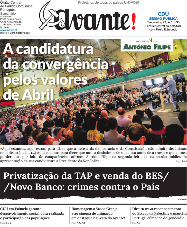 Capa Avante! - 2025-07-16