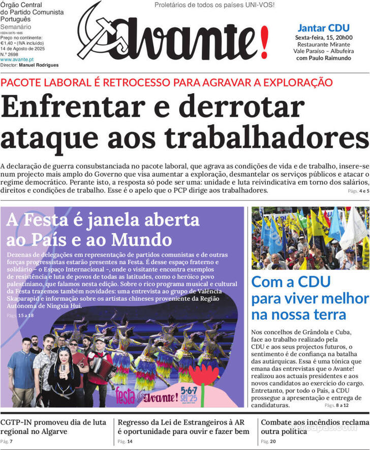 Capa Avante! - 2025-08-13