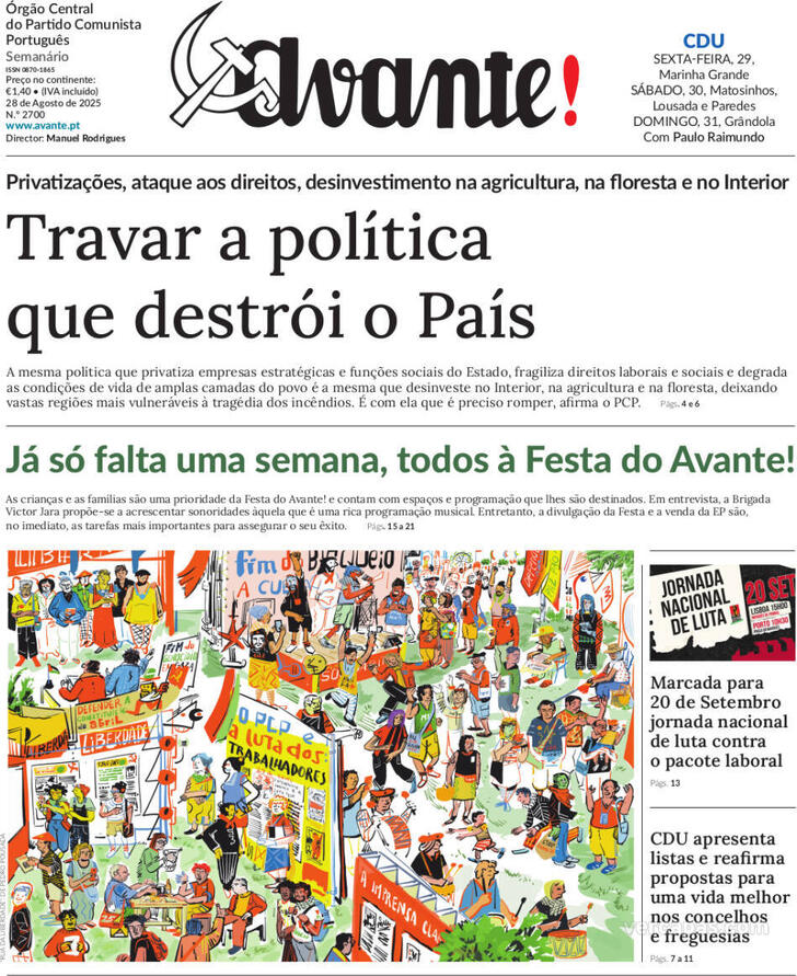 Capa Avante! - 2025-08-27