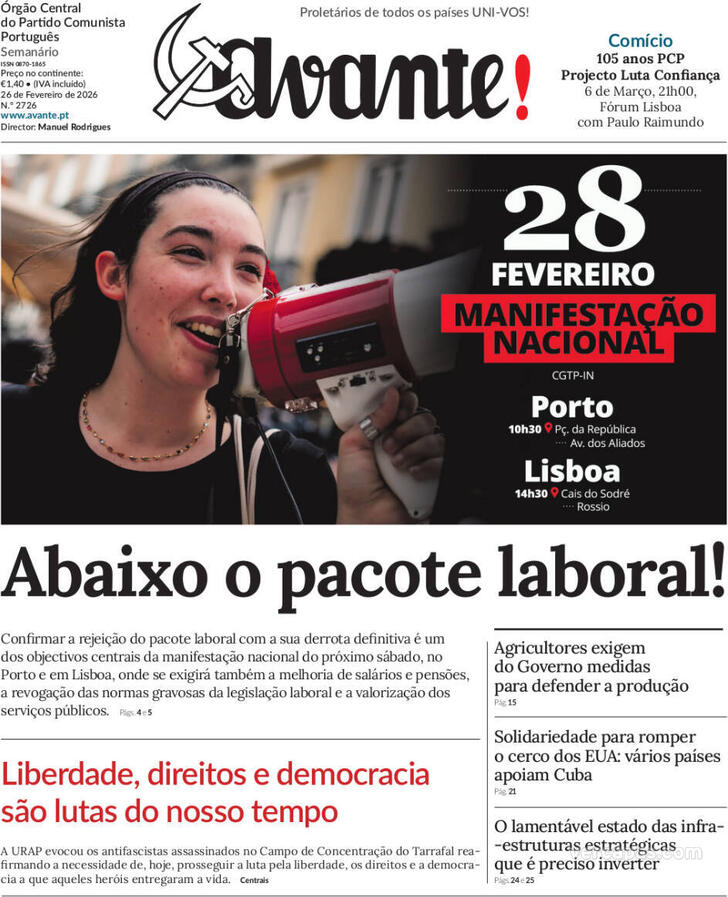 Capa Avante! - 2026-02-25