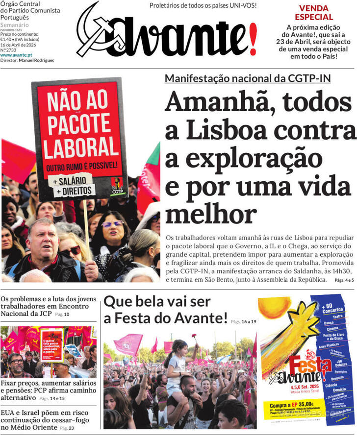 Capa Avante! - 2026-04-15