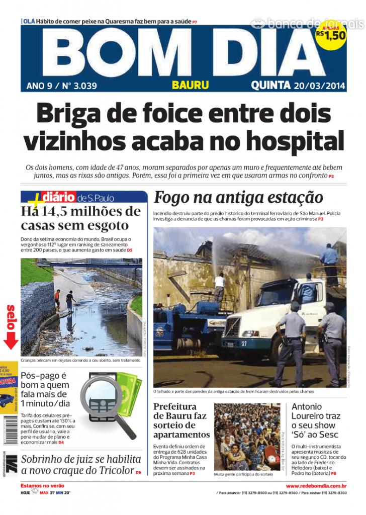 Capa Bom Dia - Bauru - 2014-03-20