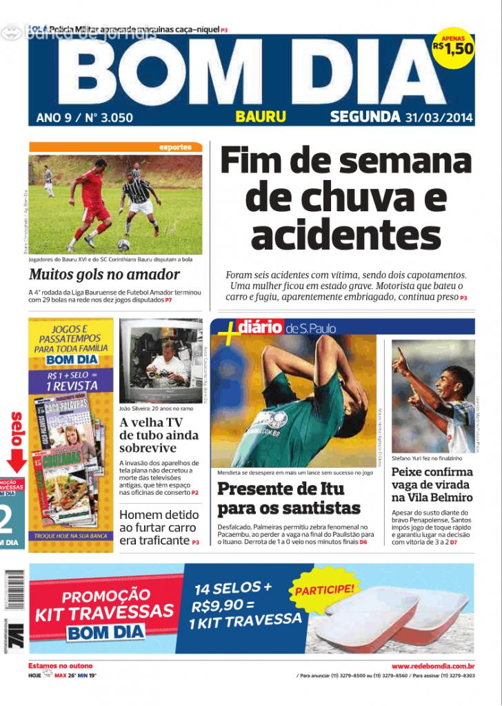 Capa Bom Dia - Bauru - 2014-03-31
