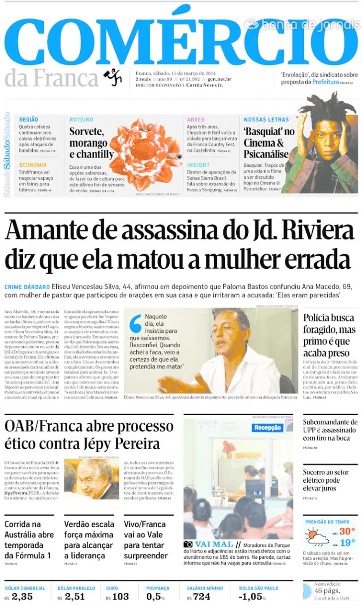 Capa Comrcio da Franca - 2014-03-15