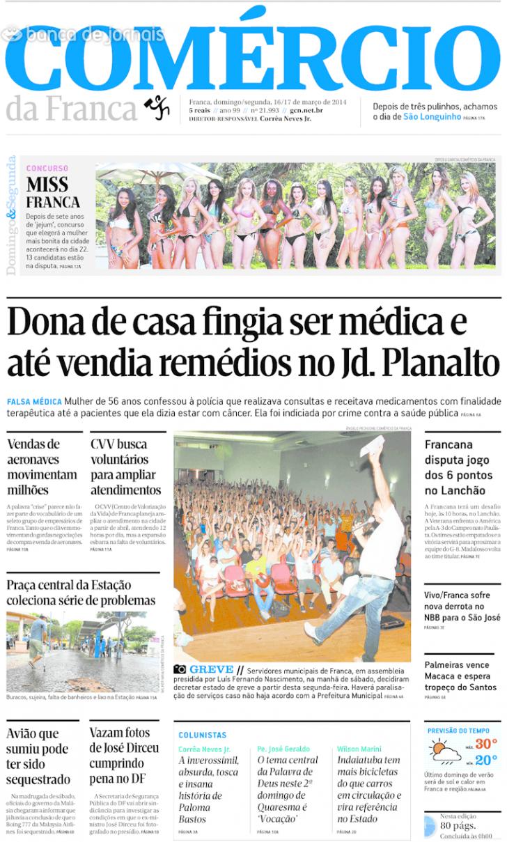 Capa Comrcio da Franca - 2014-03-16