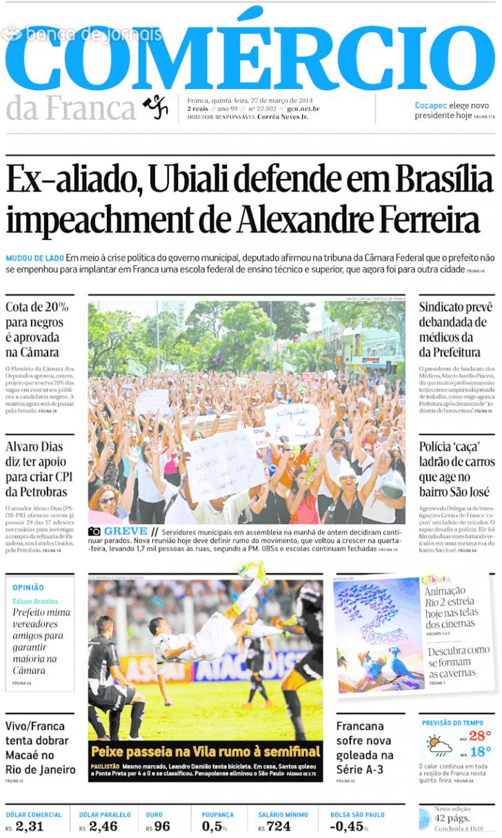 Capa Comrcio da Franca - 2014-03-27