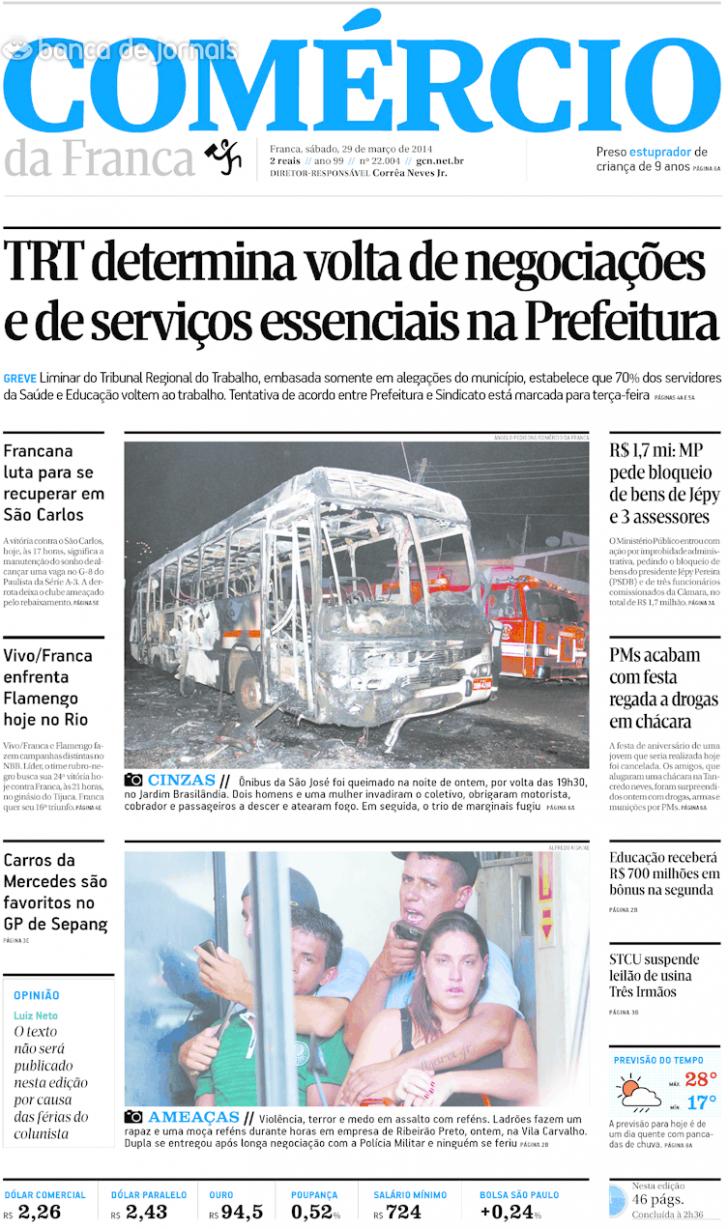Capa Comrcio da Franca - 2014-03-29
