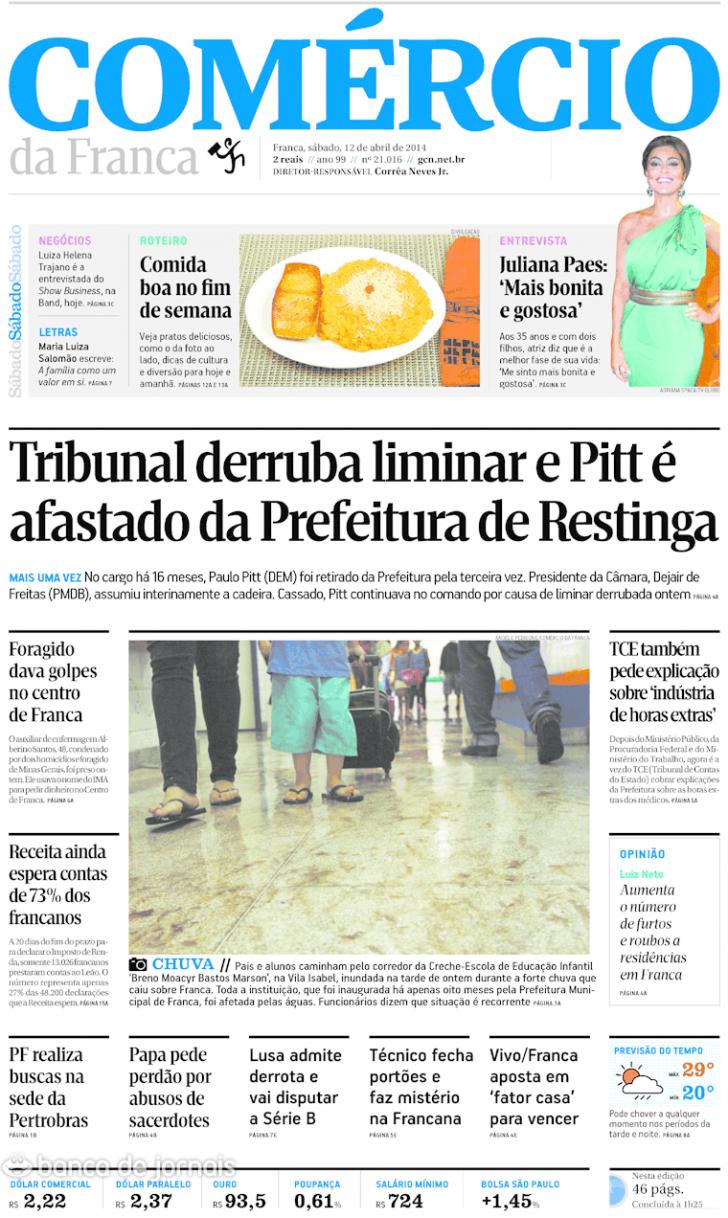 Capa Comrcio da Franca - 2014-04-12