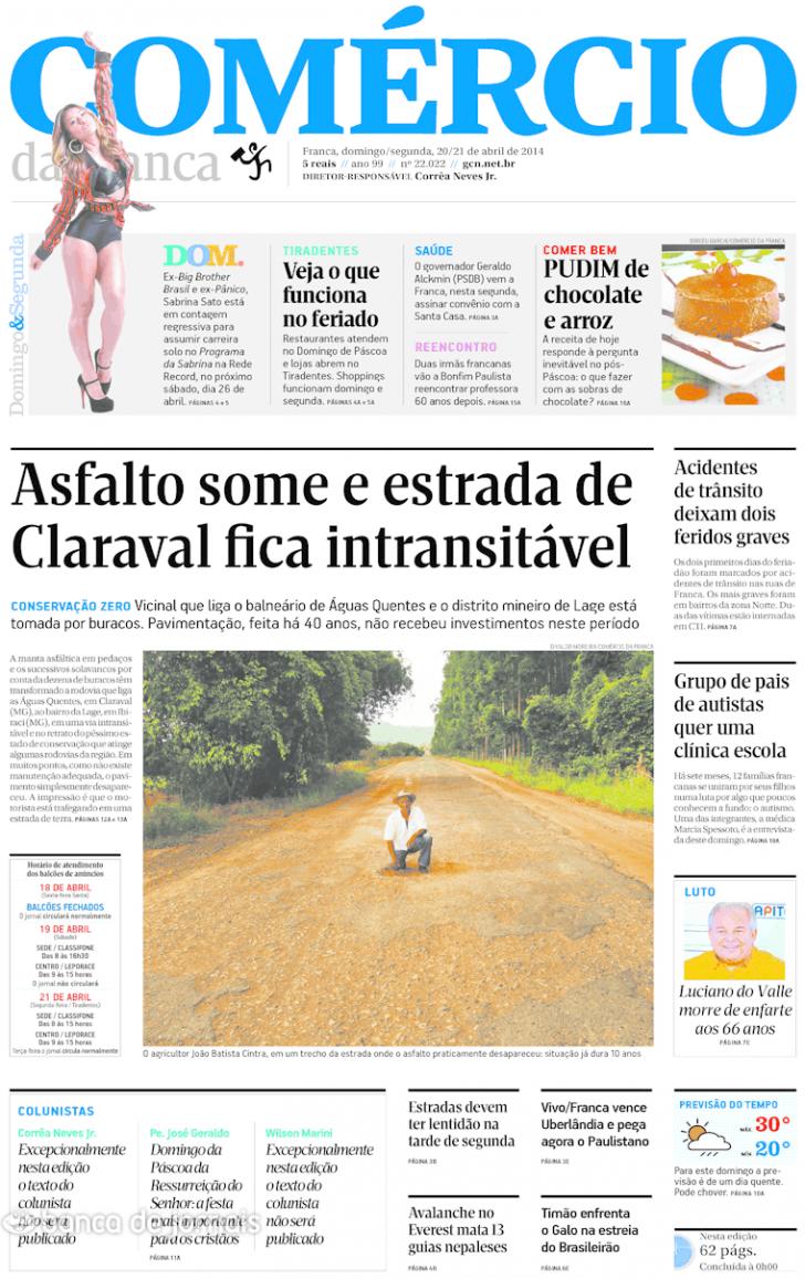 Capa Comrcio da Franca - 2014-04-20