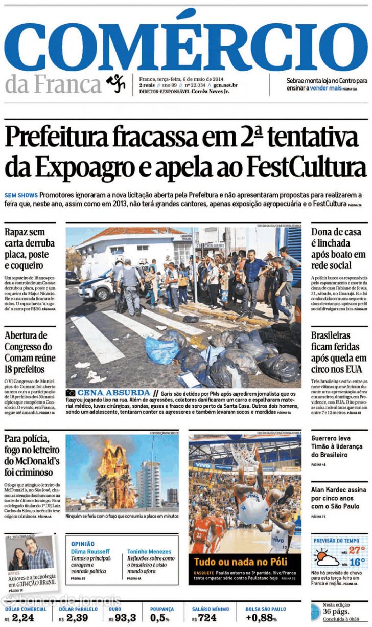 Capa Comércio da Franca de 20140506