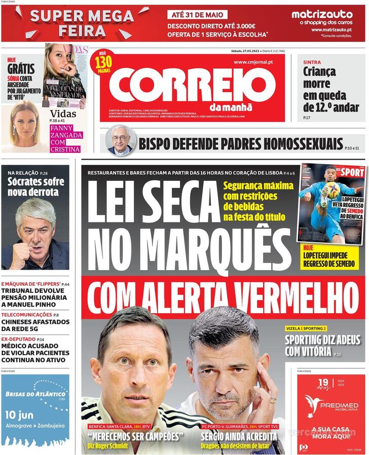 Capas Correio da Manhã de Junho de 2023