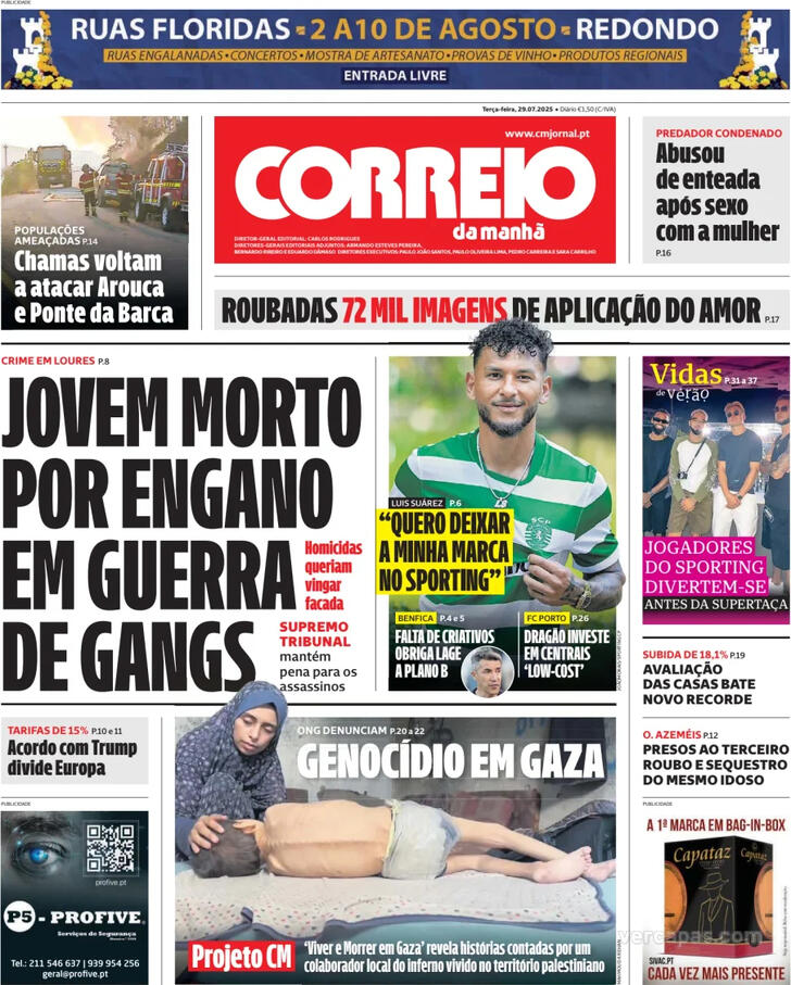 Capa Correio da Manh - 2025-07-29