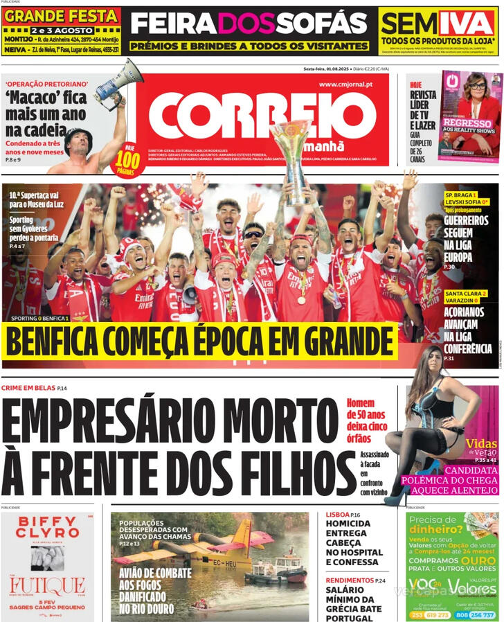 Capa Correio da Manh - 2025-08-01