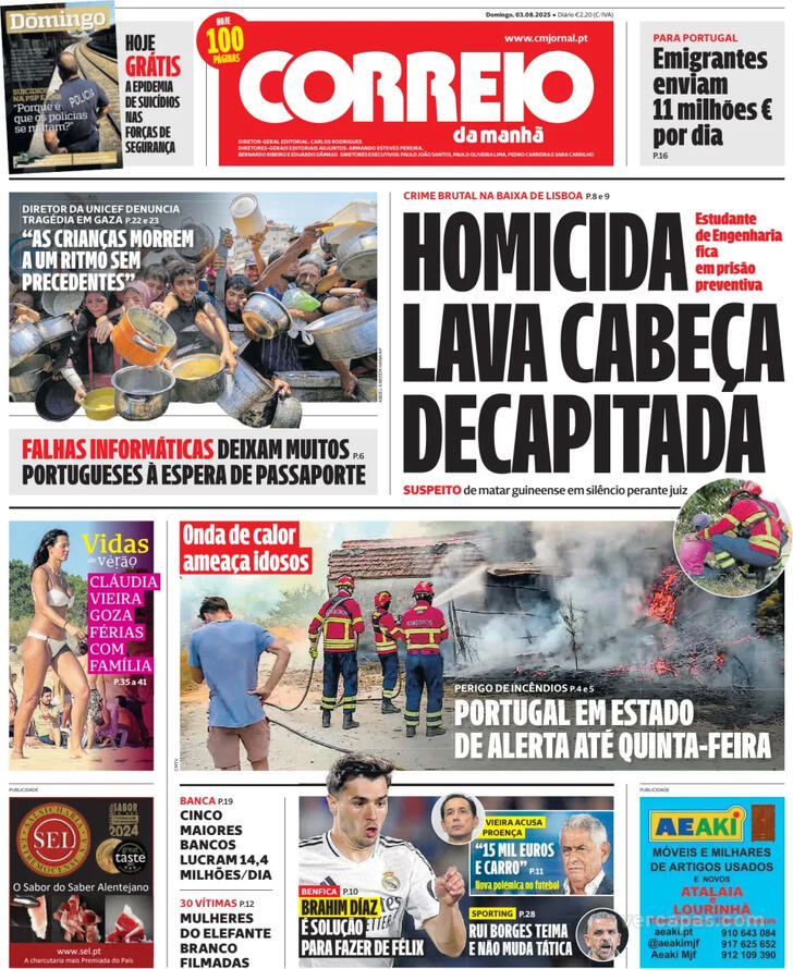Capa Correio da Manh - 2025-08-03