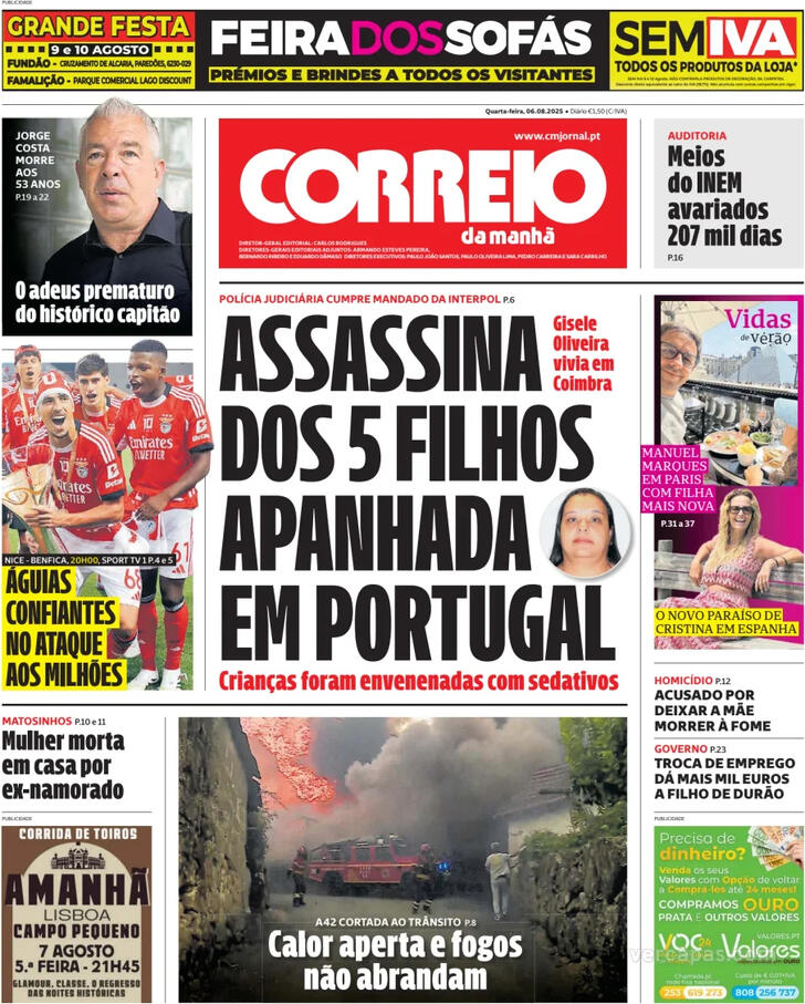 Capa Correio da Manh - 2025-08-06