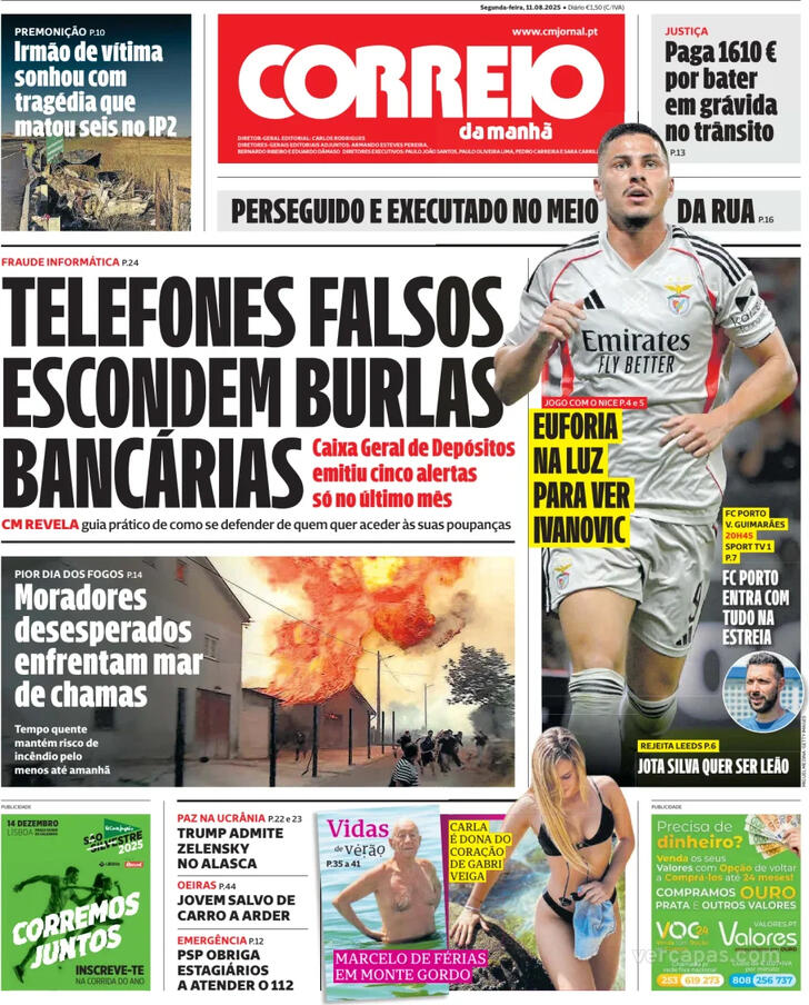 Capa Correio da Manh - 2025-08-11