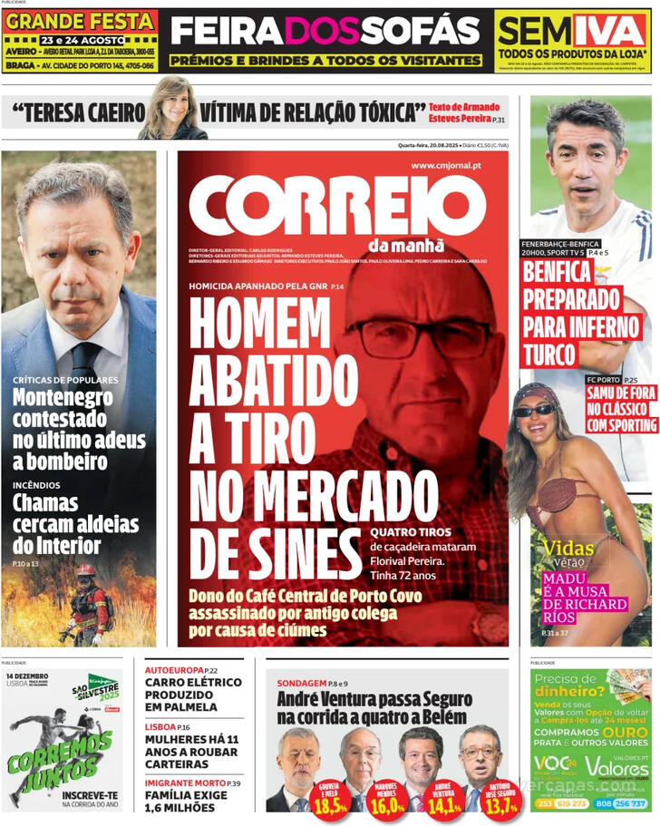 Capa Correio da Manh - 2025-08-20