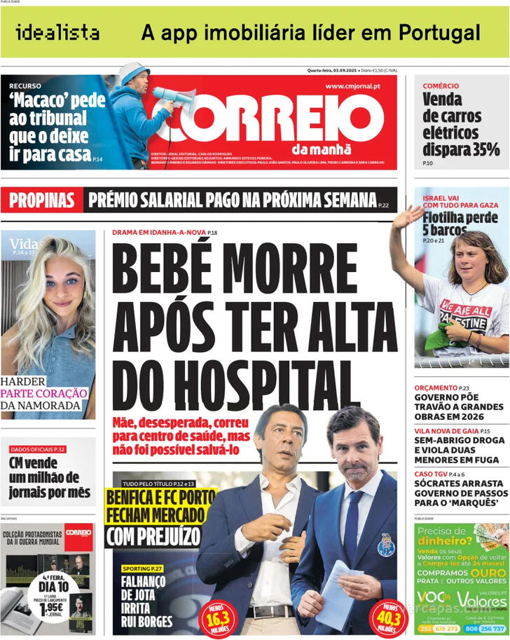 Capa Correio da Manh - 2025-09-03