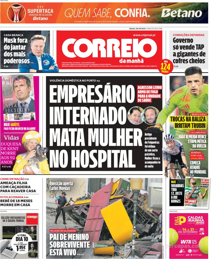 Capa Correio da Manh - 2025-09-06