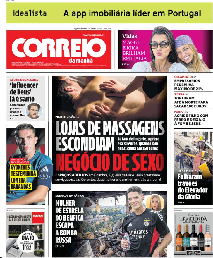 Capa Correio da Manh - 2025-09-08