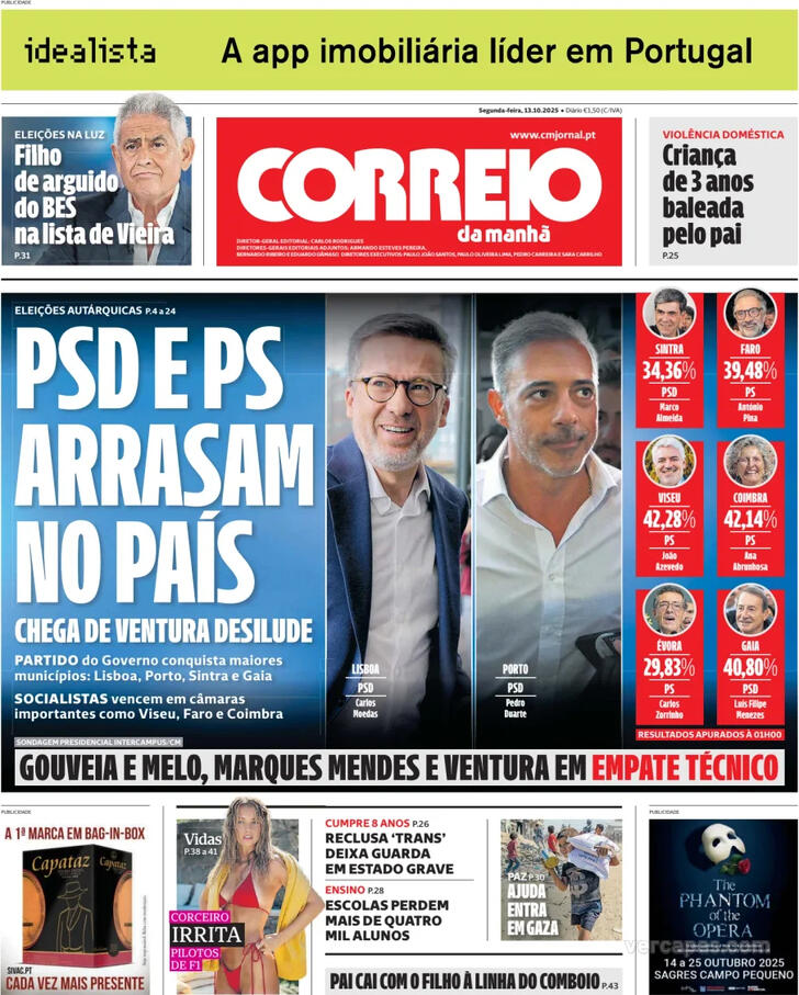 Capa Correio da Manh - 2025-10-13