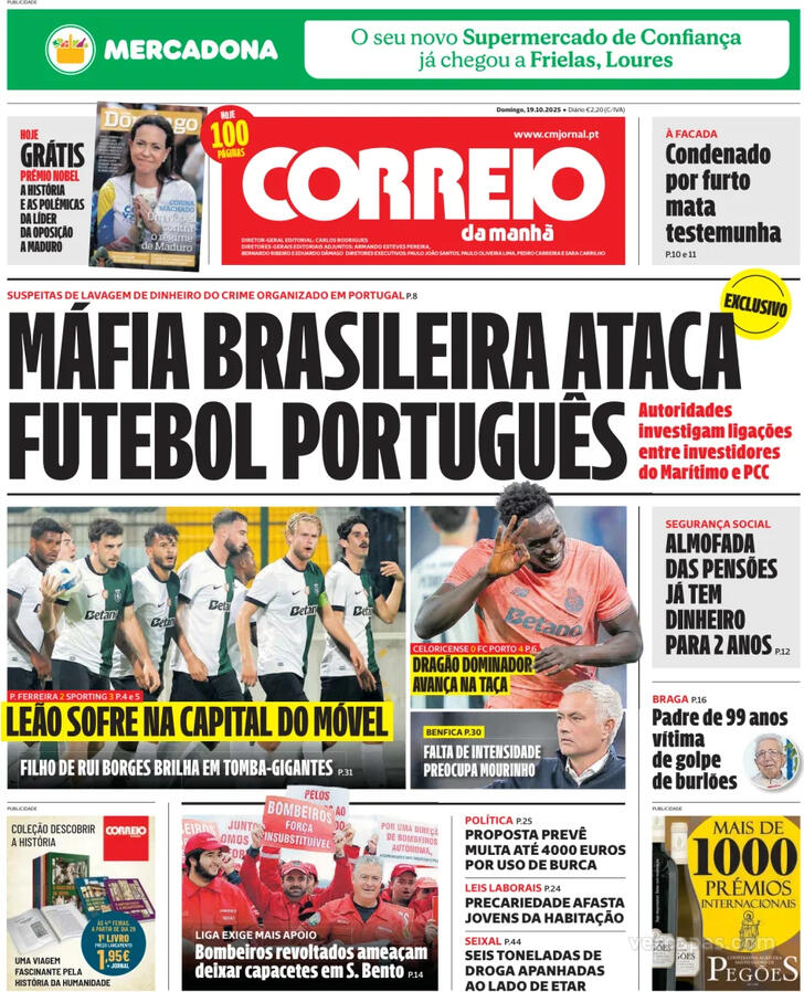 Capa Correio da Manh - 2025-10-19