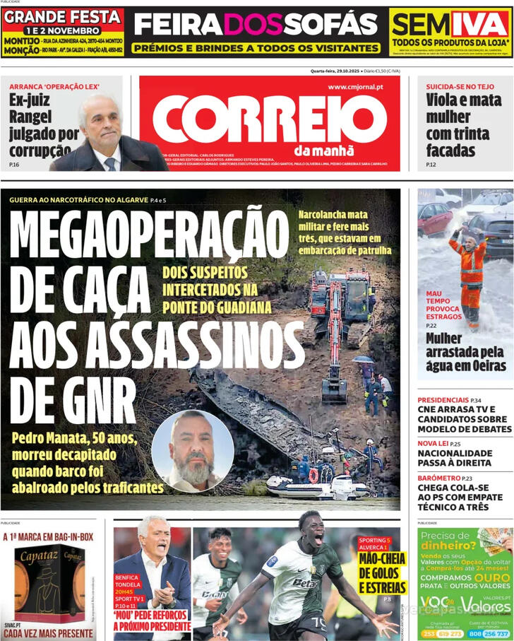 Capa Correio da Manh - 2025-10-29