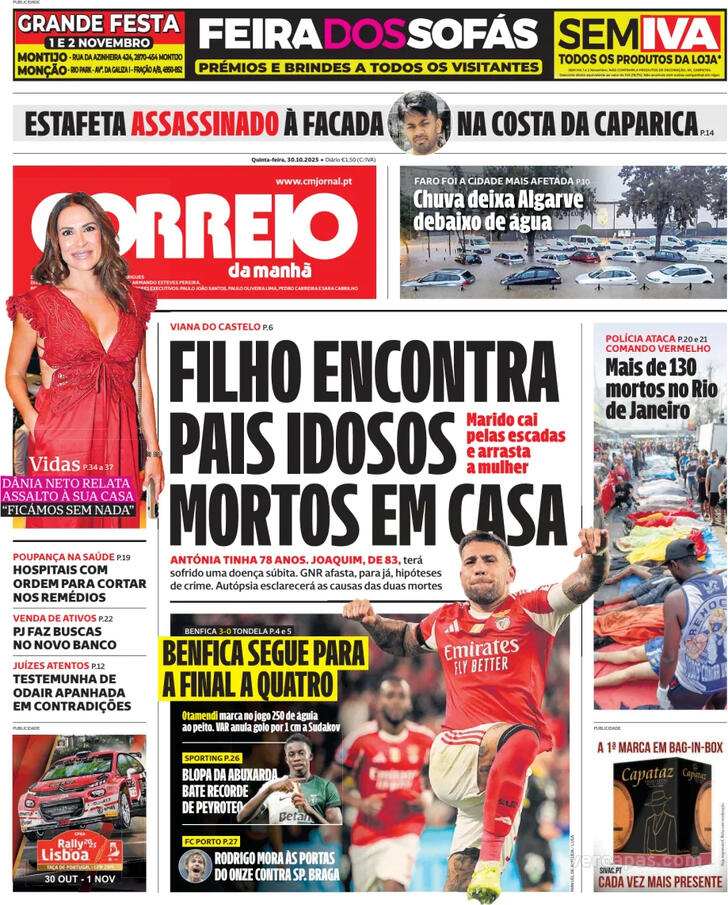 Capa Correio da Manh - 2025-10-30