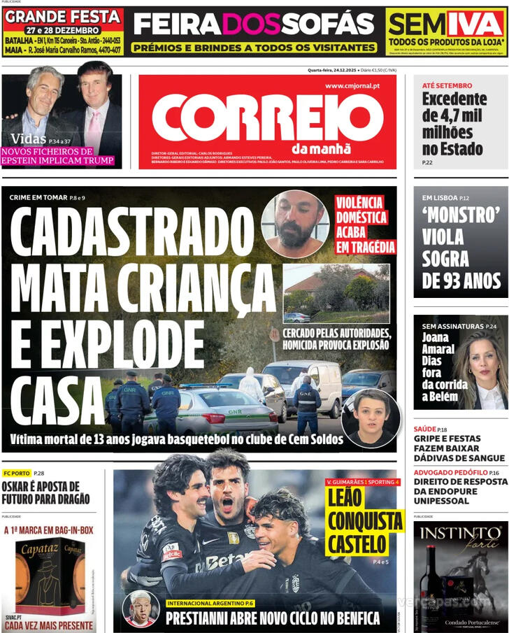 Capa Correio da Manh� - 2025-12-24