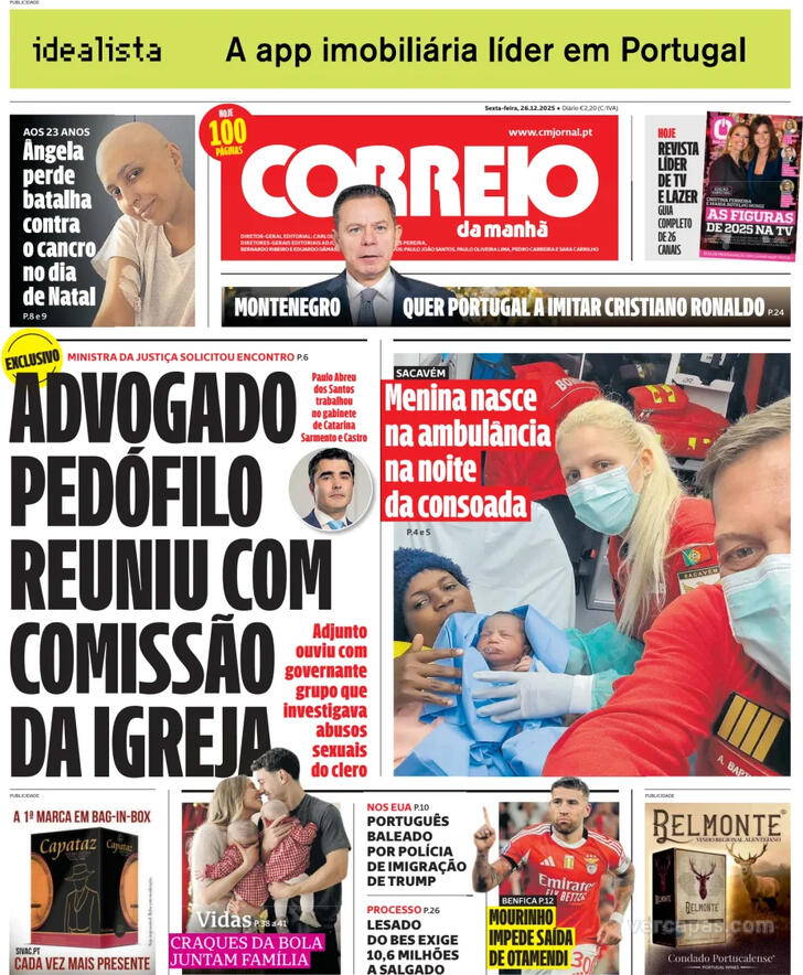 Capa Correio da Manh� - 2025-12-26