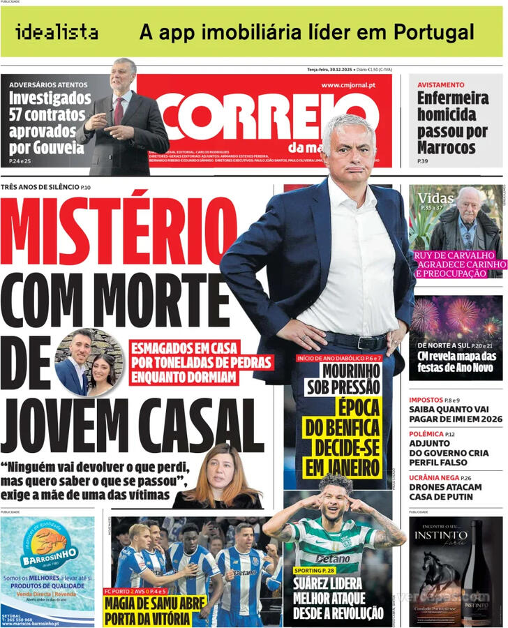 Capa Correio da Manh� - 2025-12-30