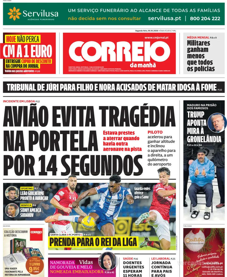 Capa Correio da Manh� - 2026-01-05