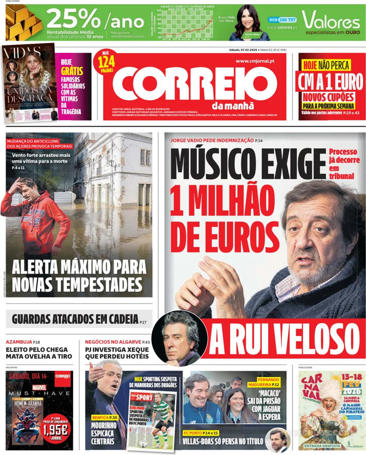 Capa Correio da Manh� - 2026-02-07