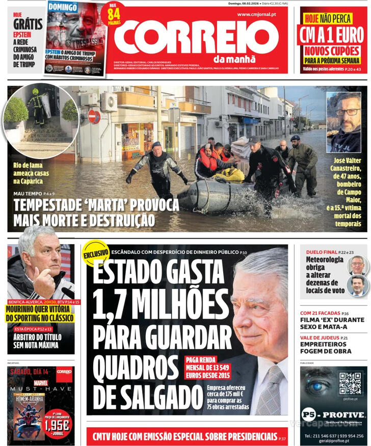Capa Correio da Manh� - 2026-02-08