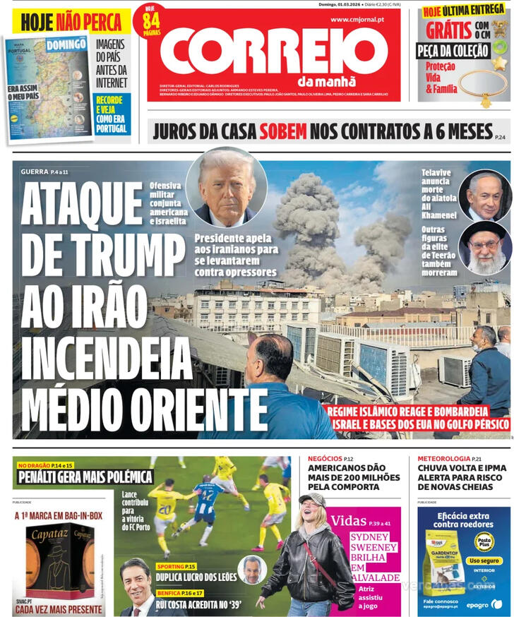 Capa Correio da Manh� - 2026-03-01
