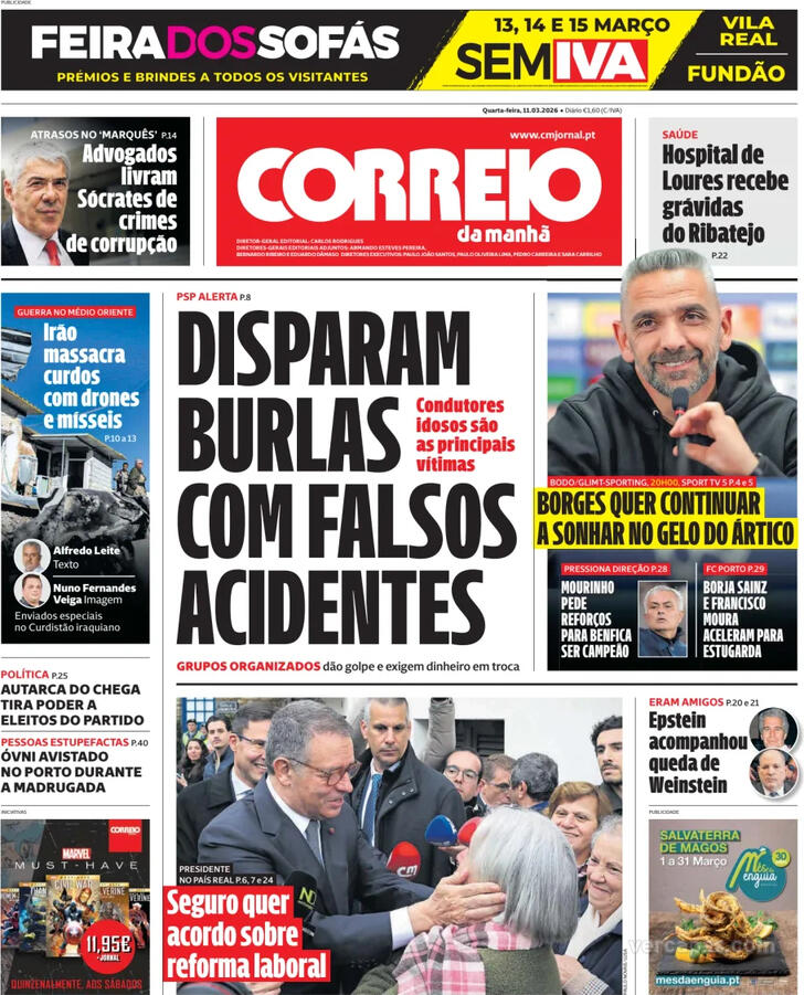 Capa Correio da Manh� - 2026-03-11