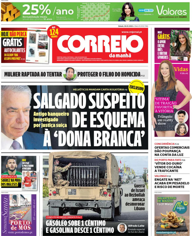 Capa Correio da Manh� - 2026-03-28