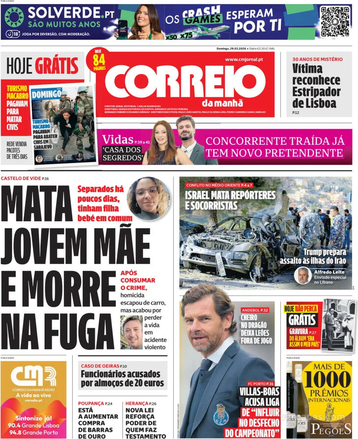 Capa Correio da Manh� - 2026-03-29