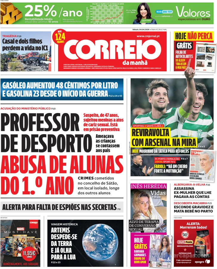 Capa Correio da Manh� - 2026-04-04
