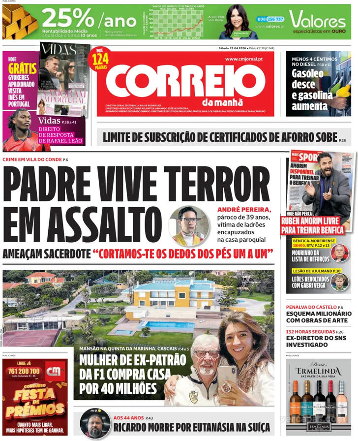 Capa Correio da Manh� - 2026-04-25