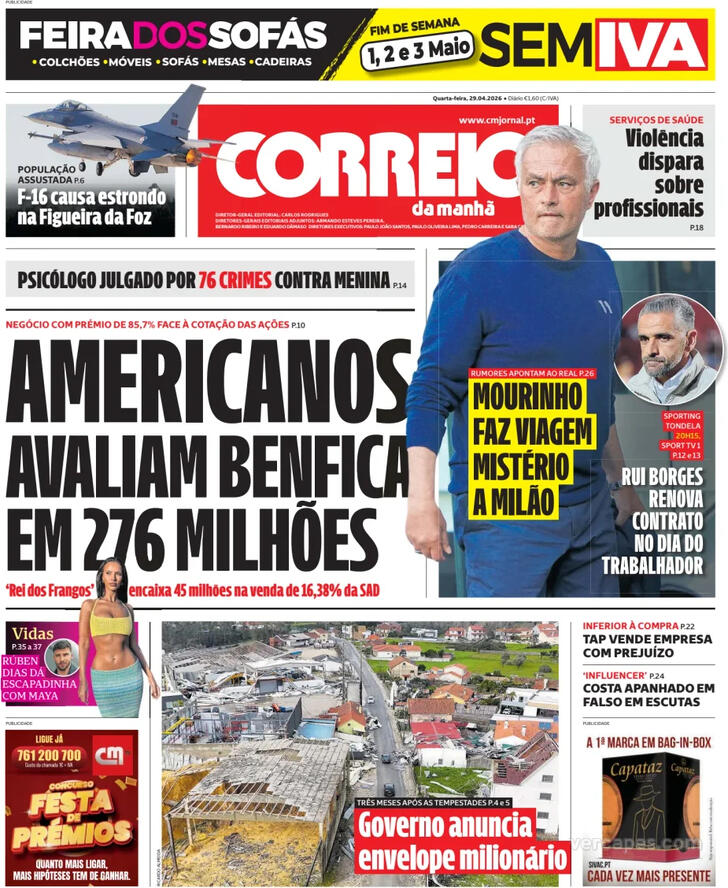 Capa Correio da Manh� - 2026-04-29