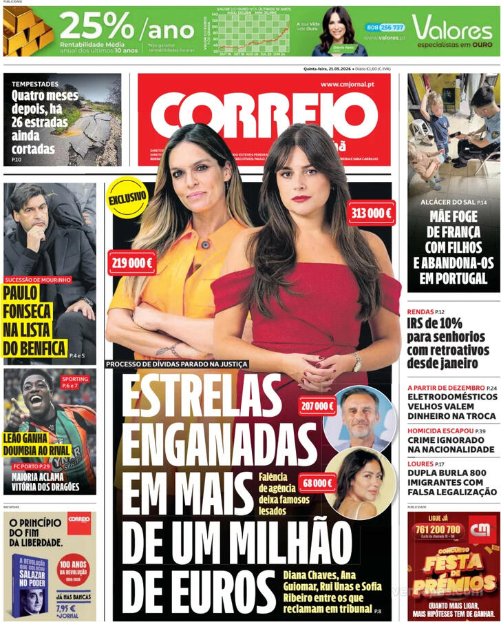 Capa Correio da Manh� - 2026-05-21