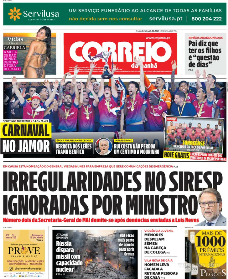 Capa Correio da Manh� - 2026-05-25