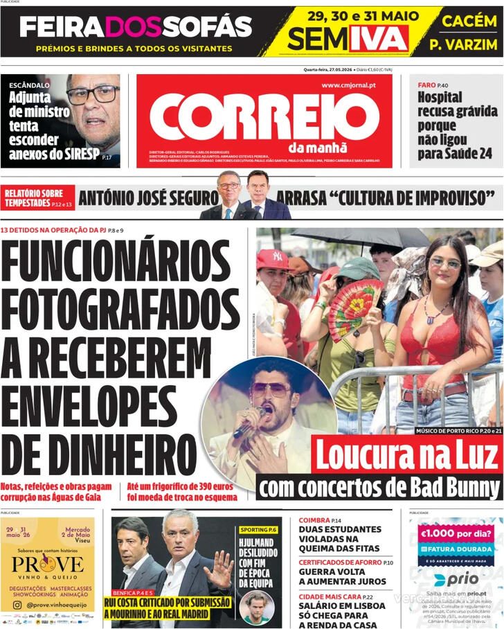 Capa Correio da Manh� - 2026-05-27