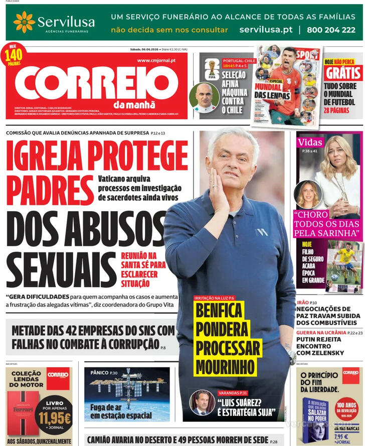 Capa Correio da Manh� - 2026-06-06