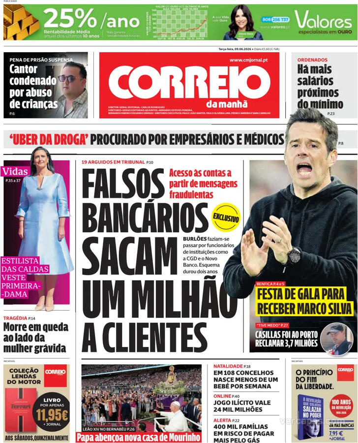 Capa Correio da Manh� - 2026-06-09