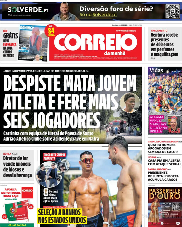 Capa Correio da Manh� - 2026-06-14