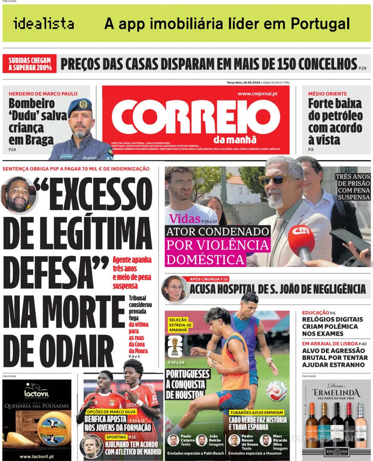 Capa Correio da Manh� - 2026-06-16